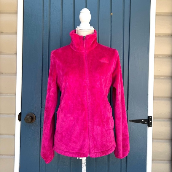 The North Face Vibrant Pink Fuzzy Jacket Women’s Size Medium - Picture 1 of 7